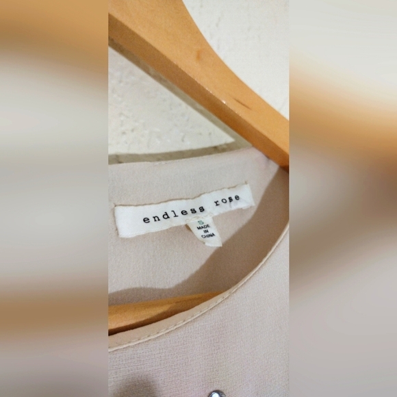 Endless Rose Beige Rhinestone And Trim Dress - Picture 5 of 8